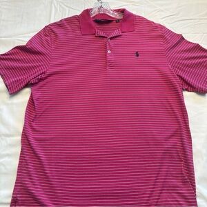 Men's Pink Striped Polo Shirt
